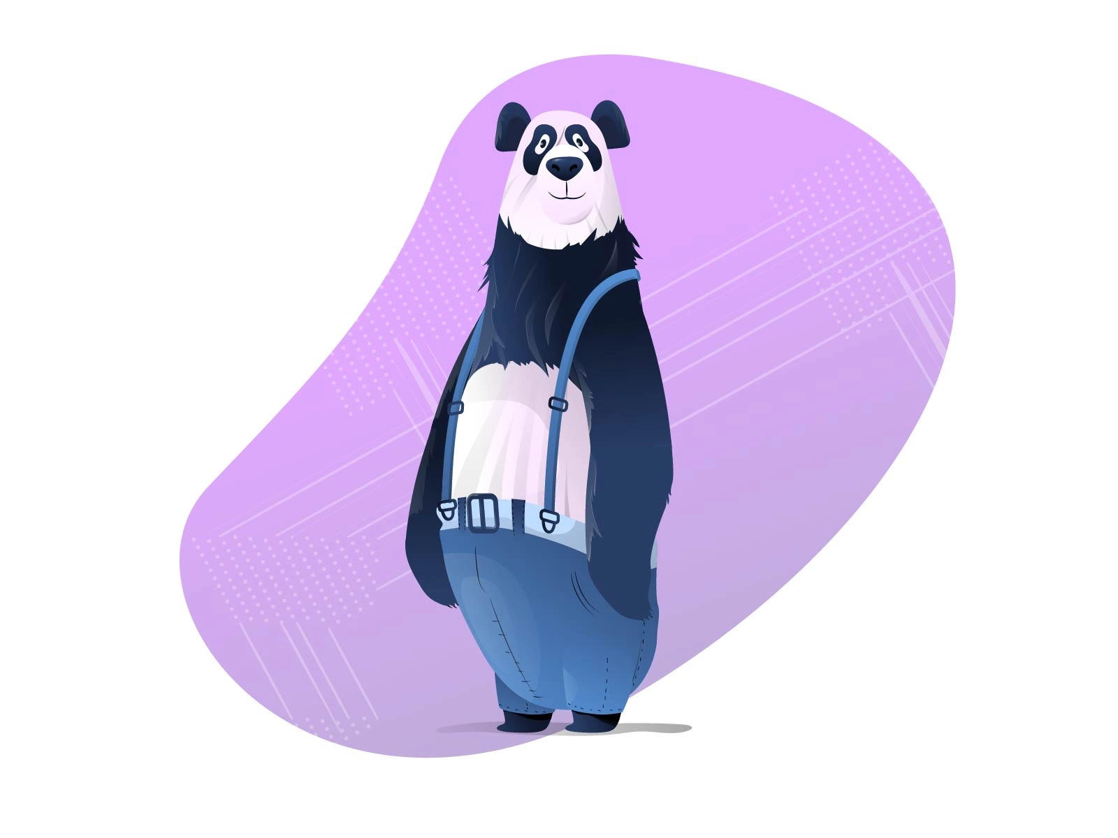 Panda character design panda bear illustraion illustrator flat 2d char.webp