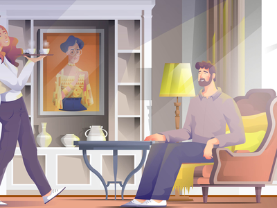Quiet Daytime  book tea lovers colors happy characters face hair famil.webp