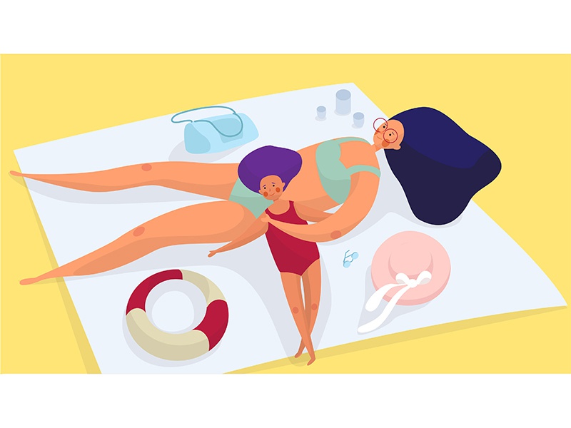Summer glasses family mother illustration flat summer design character.jpg