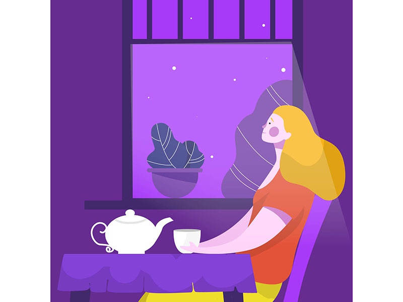 Tea is always enjoyable at night illustration design night watch face.jpg
