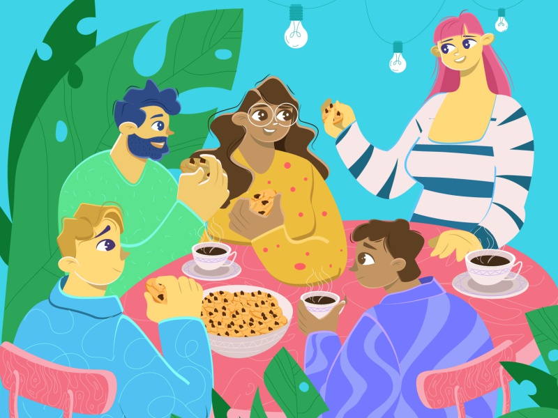 Tea time cafe friends teatime tea characterdesign characters draw girl.jpg