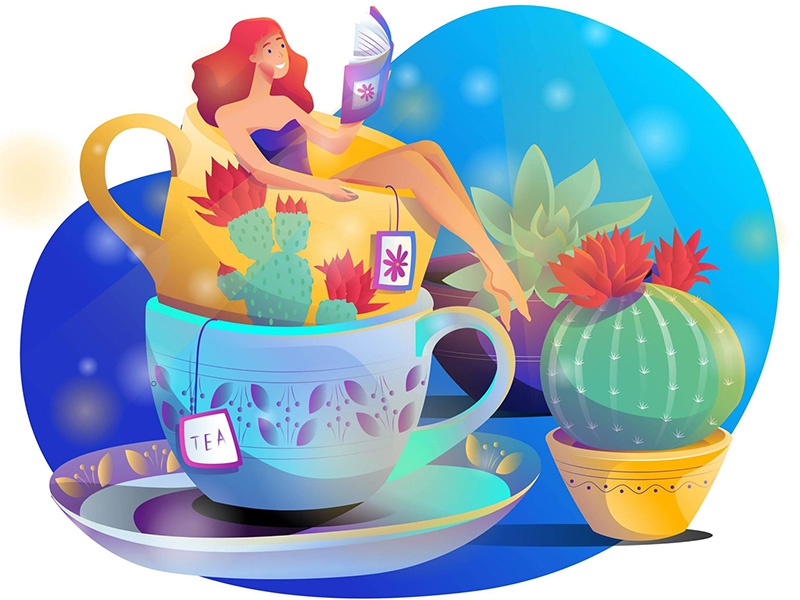 Tea Time tea cup drink read book cup teatime tea flowers plants woman.jpg