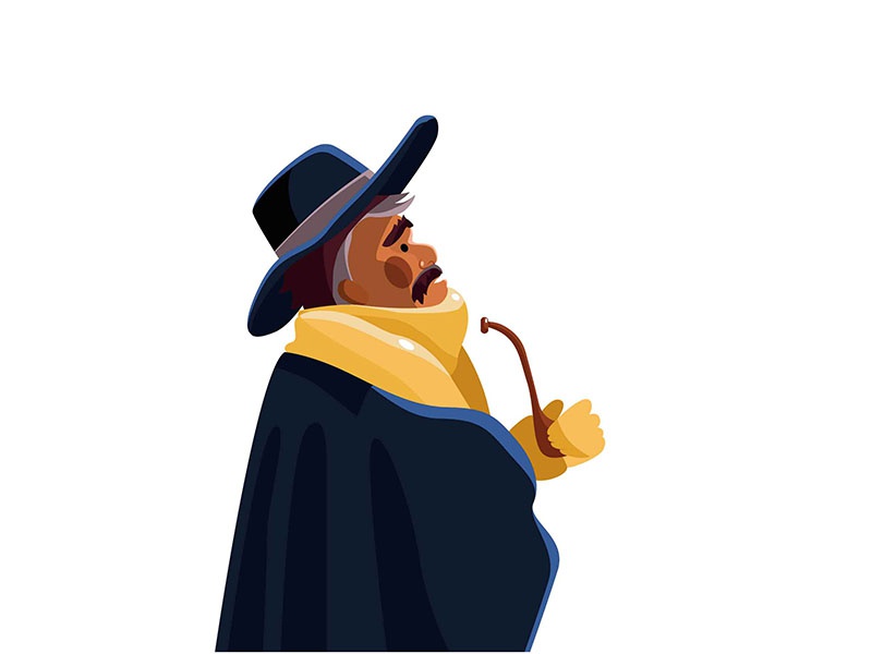 The character from the film the Hateful Eight hat smoke face man illus.jpg
