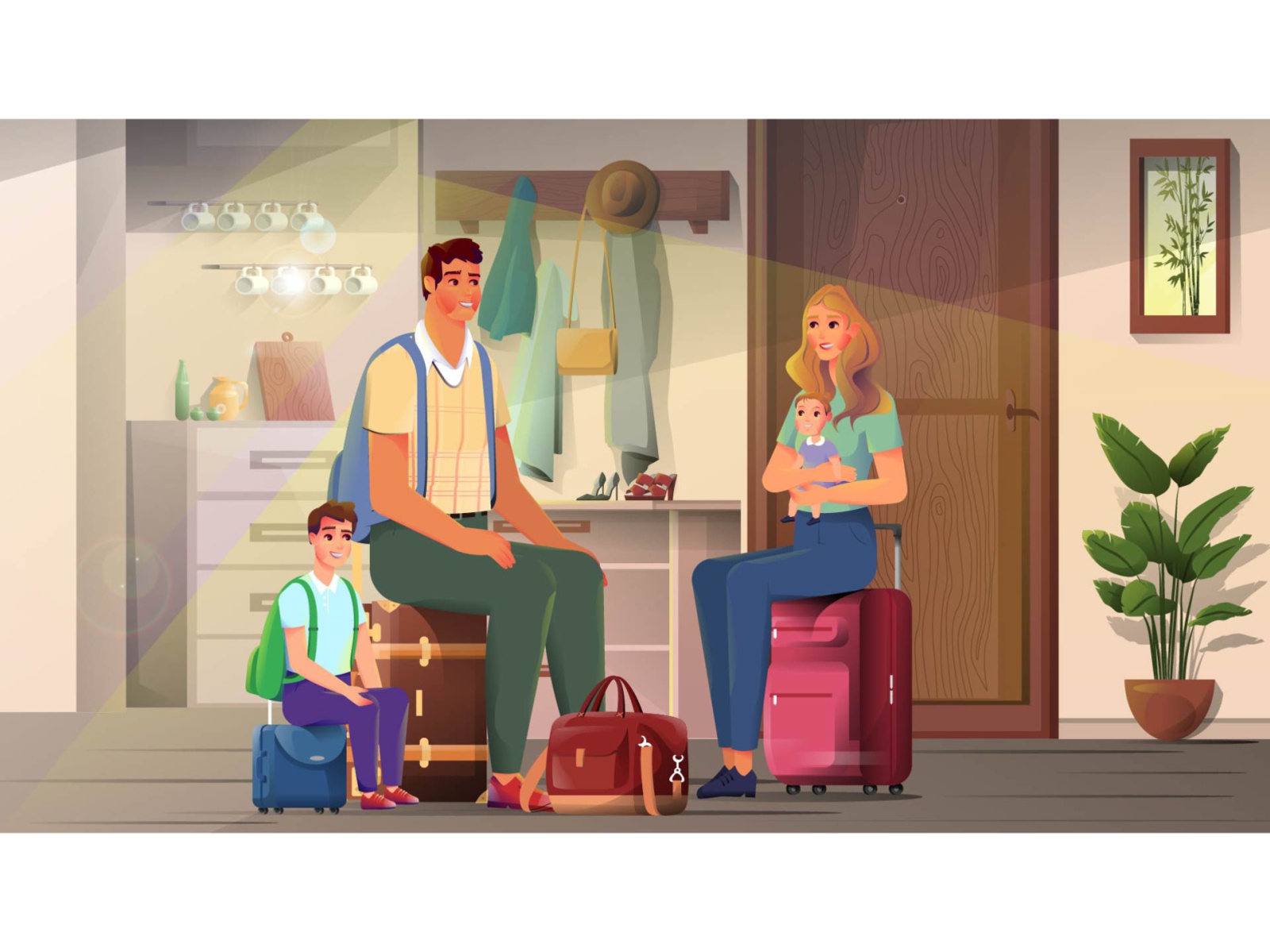 Travel the World flowers plants draw man girl woman flat character ill.jpg