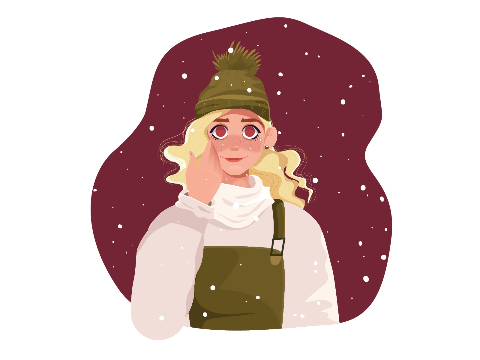Winter characterdesign cute hat big eyes snowing winter snow draw girl.jpg