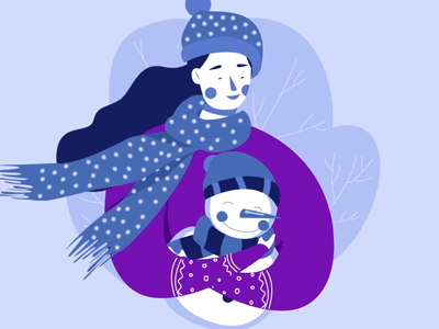 Winter carrot wind scarf cold snow snowmen design character.gif