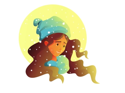 Winter winteriscoming winter snowing snow girl woman flat character il.webp
