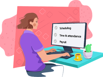 Working at the desk worktime work desk co working desk coffee vector f.webp