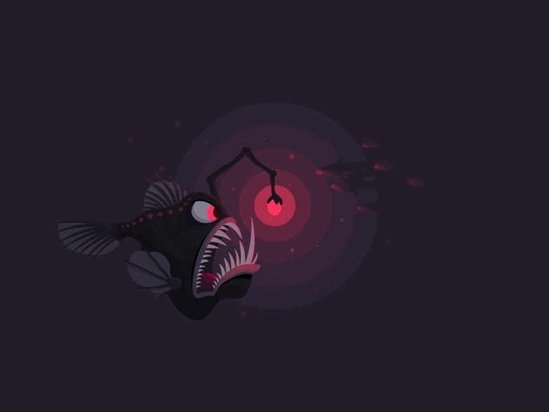 Angler Fish icon a day angler fish vector art flat design deep sea fis.webp