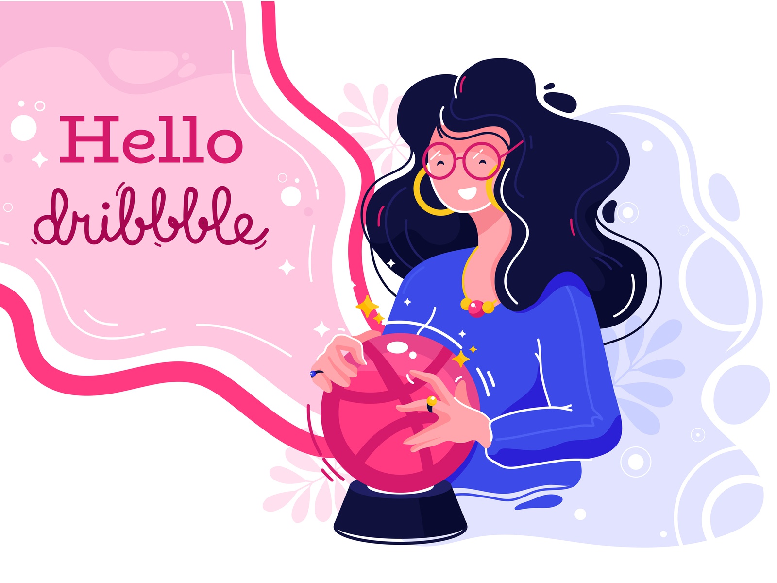 Hello, Dribbble ! dribbble ball fortune teller illustration hello drib.jpg