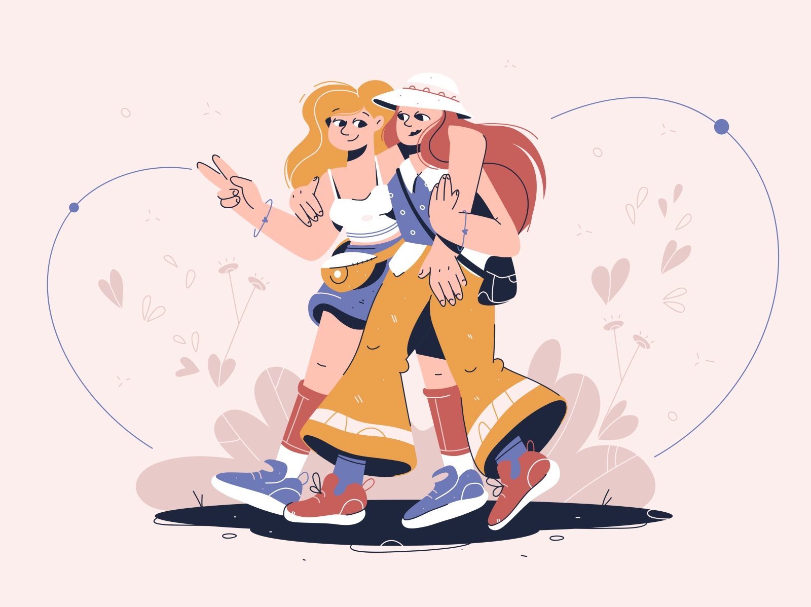 Friend walk walking together design friendship woman female girlfriend.webp
