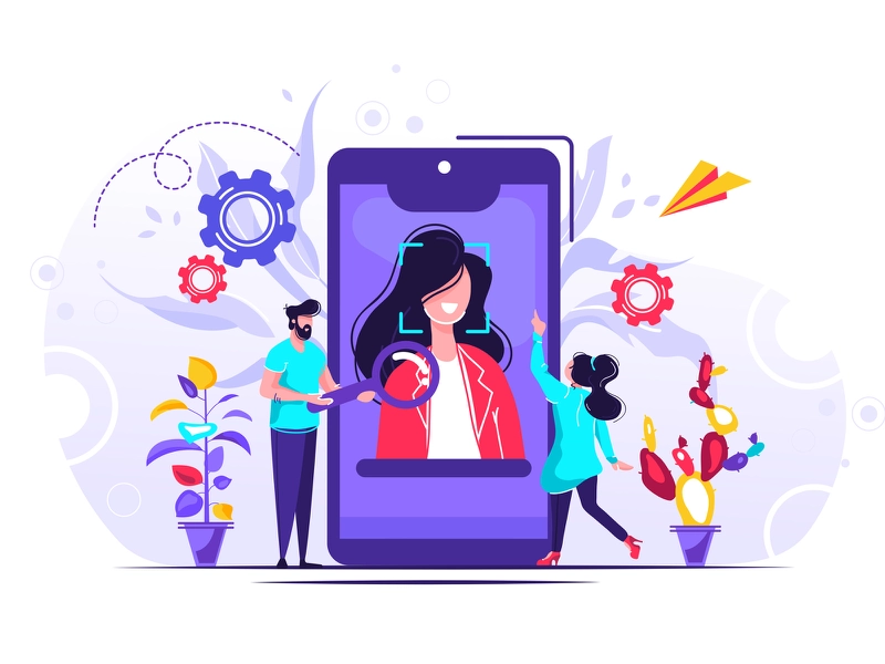 Face recognition using a laser concept ID design illustration screen a.webp