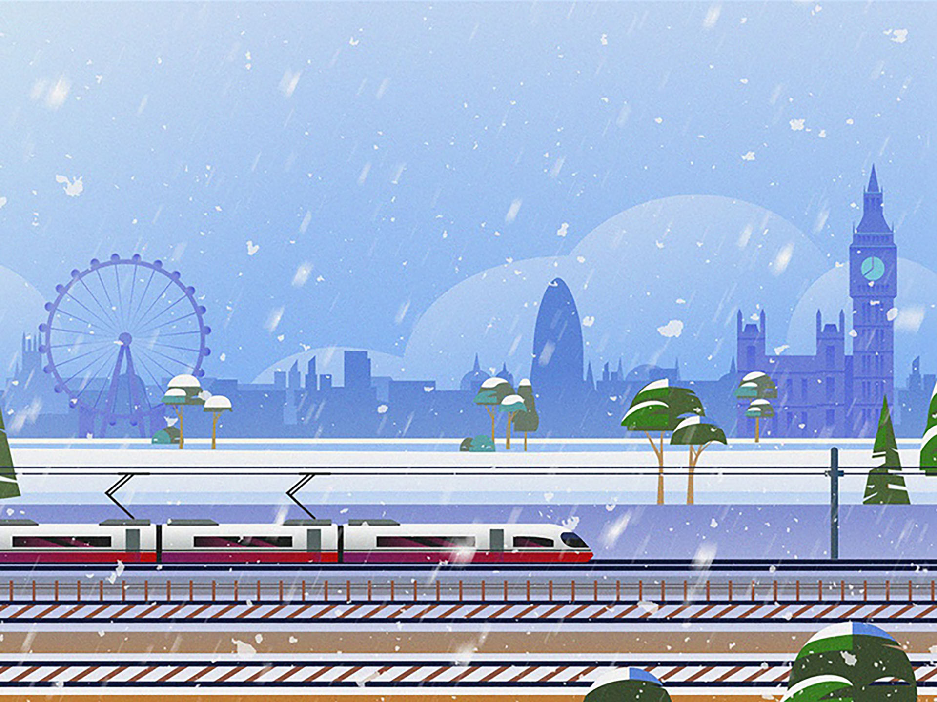 Rail Europe Holiday Card - Atomic Kid Studios - London train rail wint.jpg