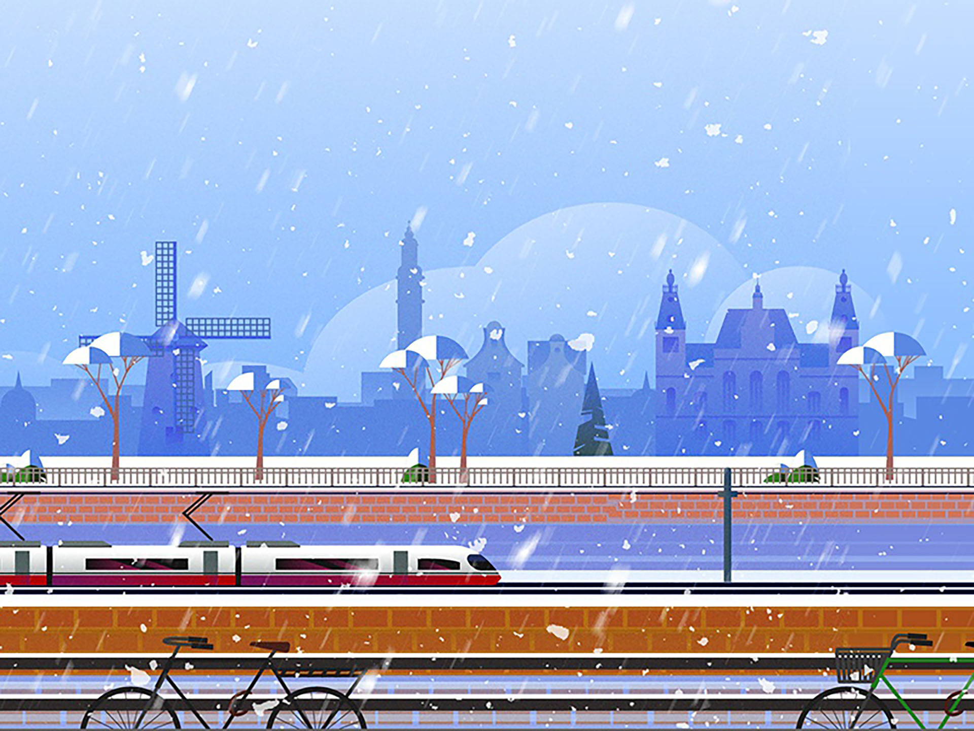 Rail Europe Holiday Card - Atomic Kid Studios - Amsterdam windmill riv.jpg
