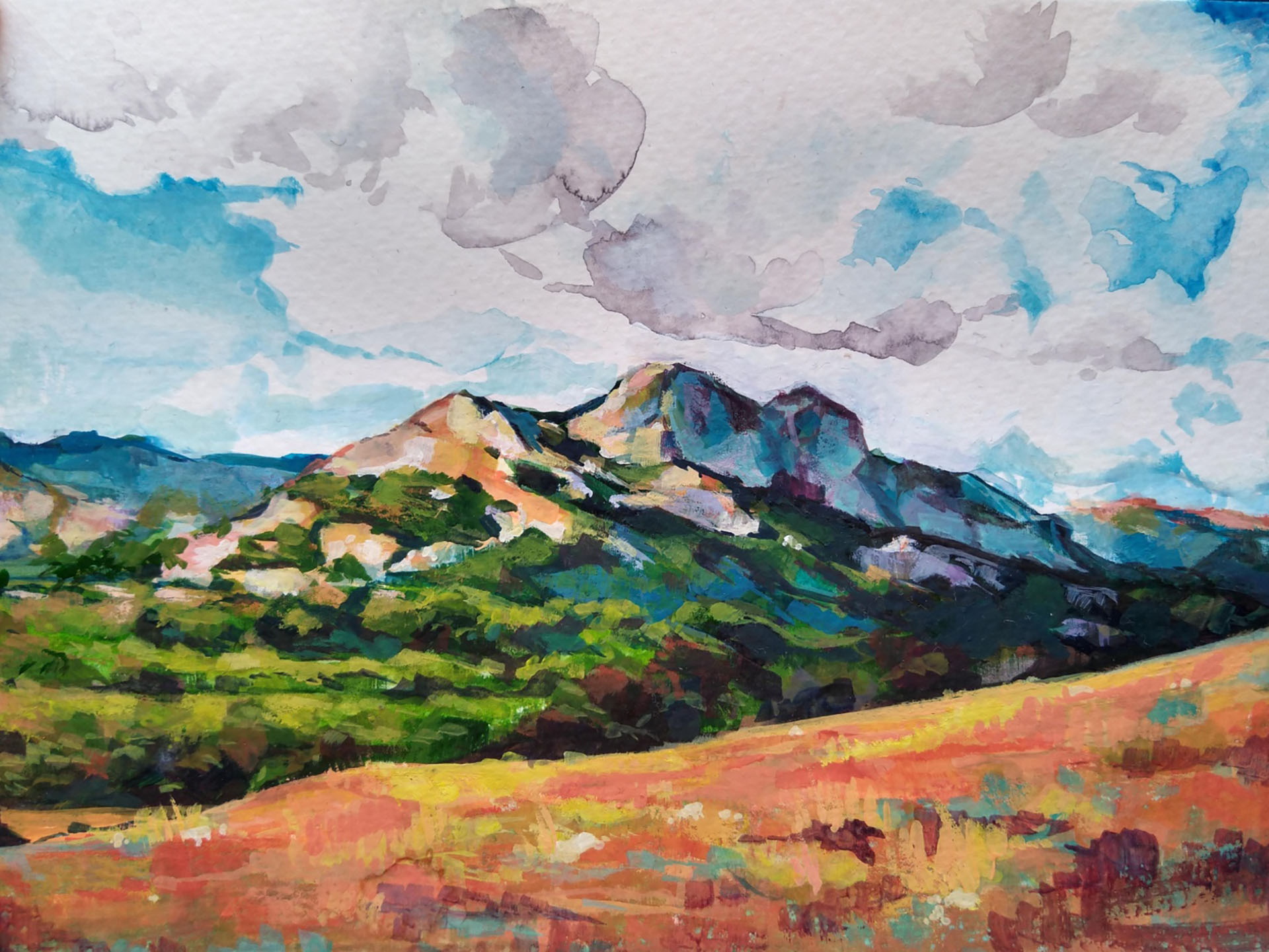 Mountain Gouache herzegovina bosnia painting gouache travel mountain e.jpg