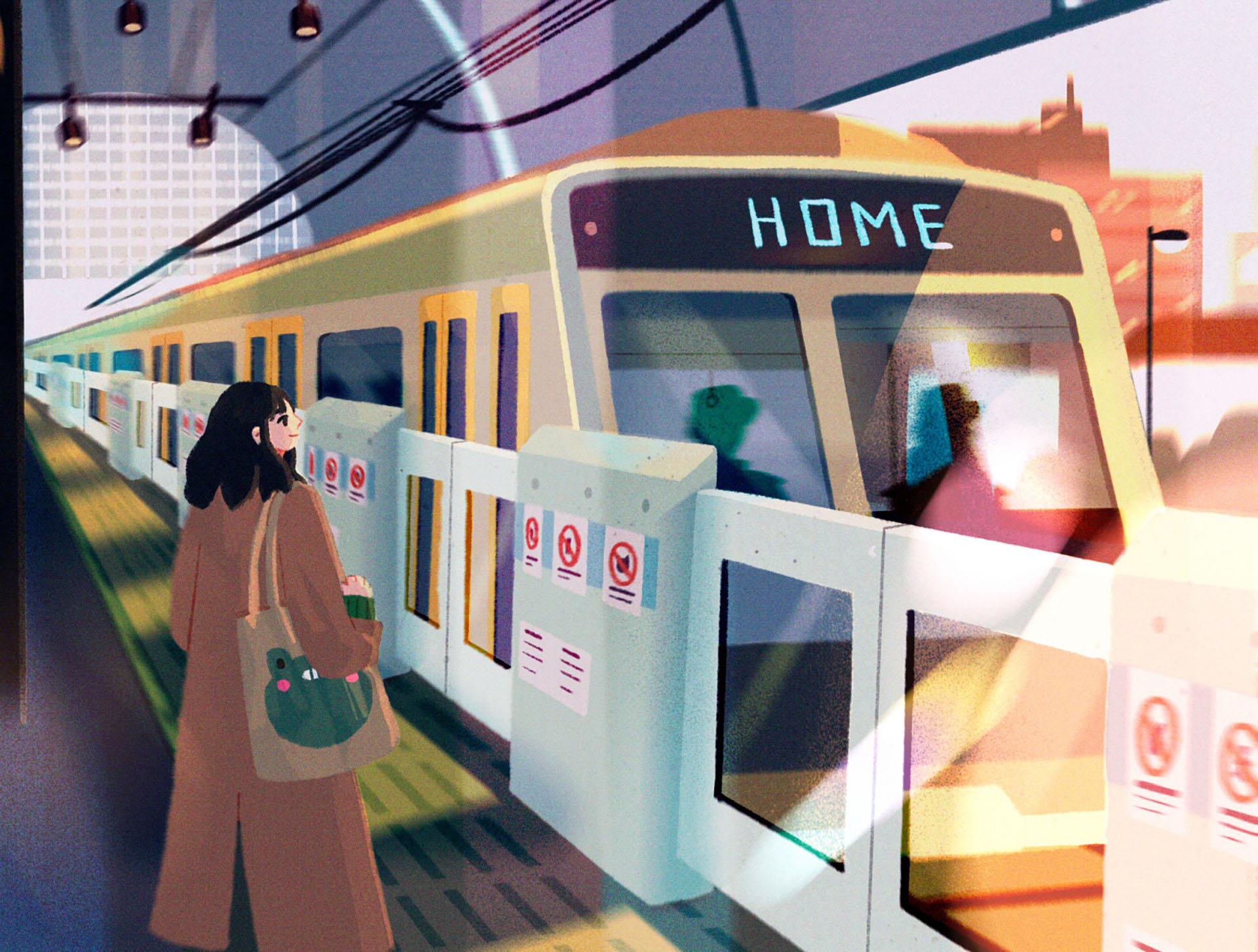 lets go home procreate simple waiting frog girl character digital art.jpg