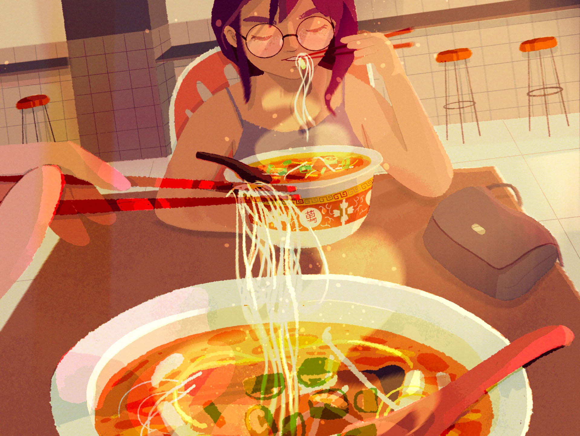 good food and good friends warm delicious moment bag restaurant lights.jpg