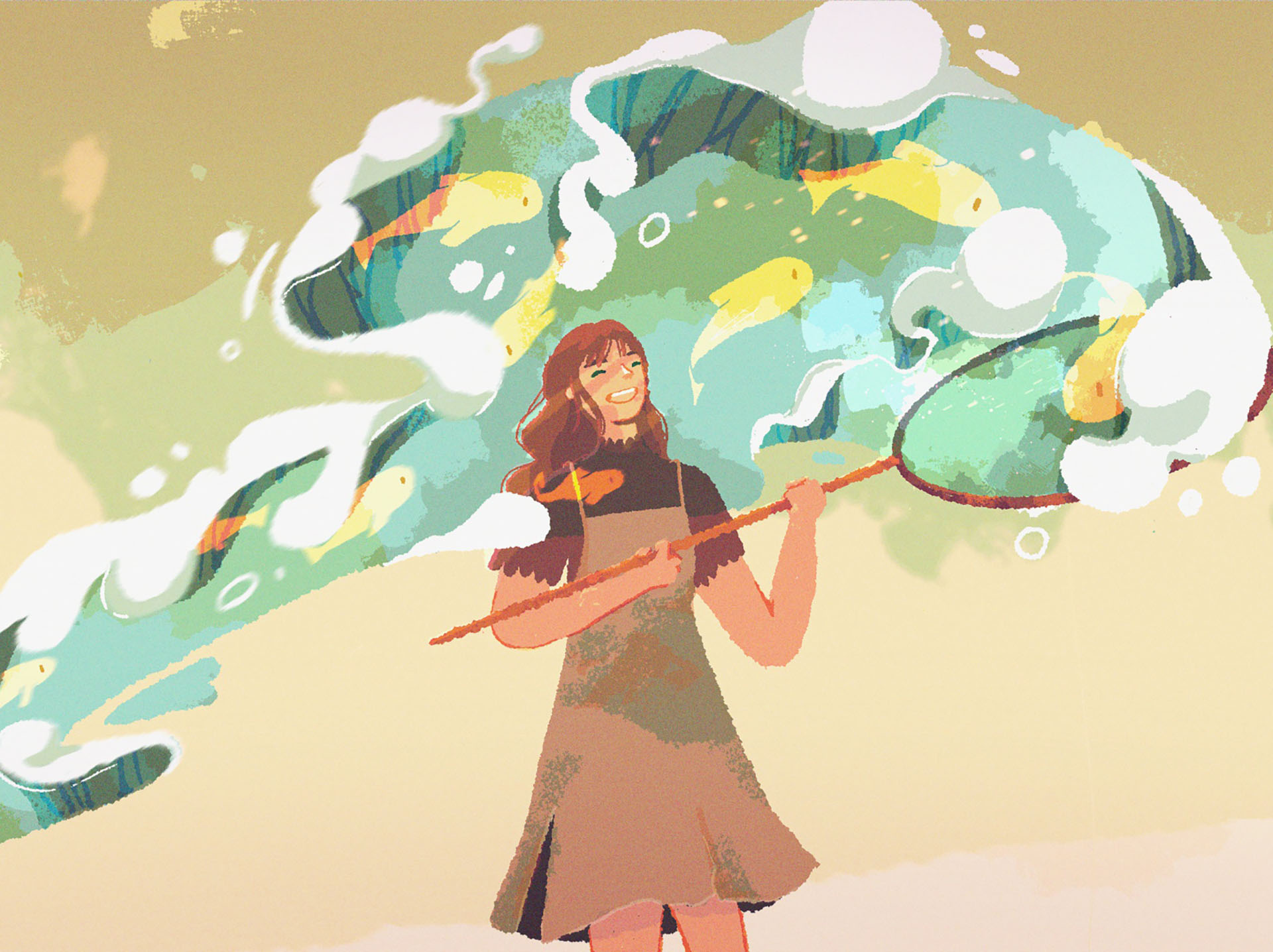 burst your fish bubble girl water animal wip sketch procreate characte.jpg