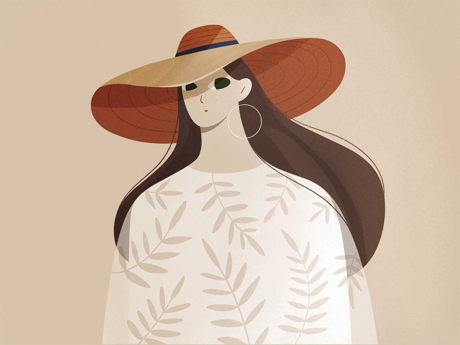 Just a girl flowers pattern plants fashion hat people design procreate.webp