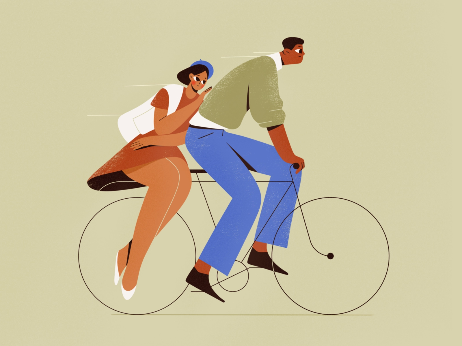 Hurry up bike people procreate texture character vector characters sha.webp