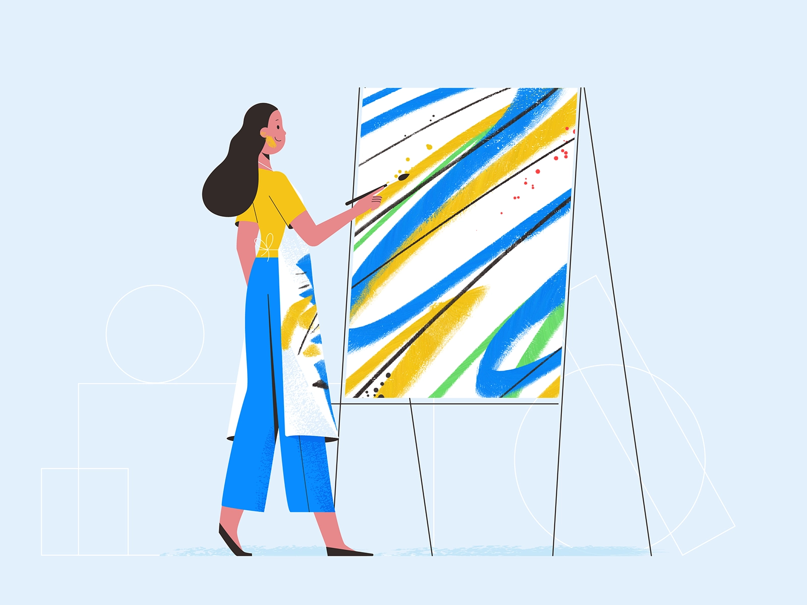 Modern Art photoshop paint artist art explainer girl texture character.webp