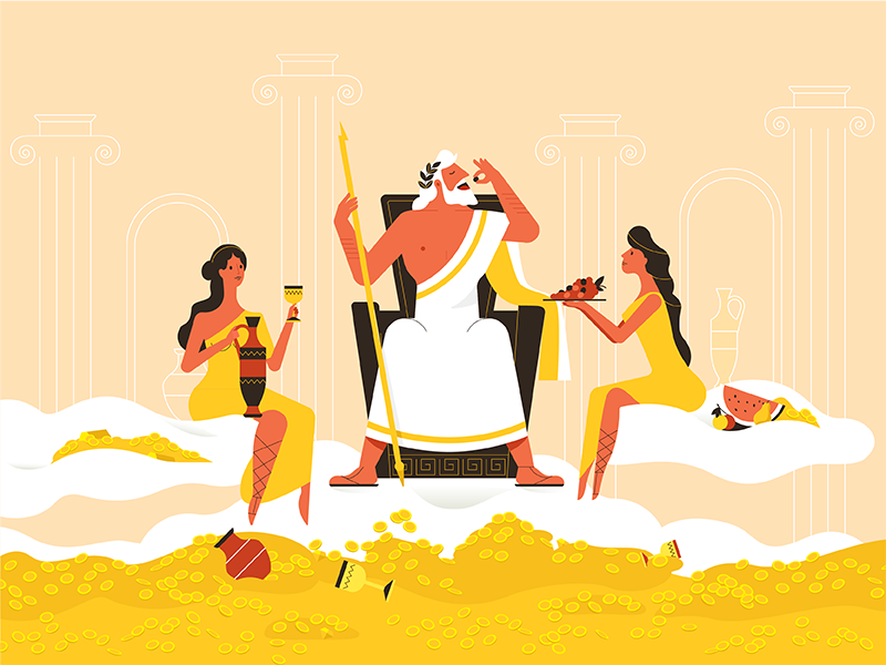 Zeus girl vector characters god shape illustration vintage greece olim.png