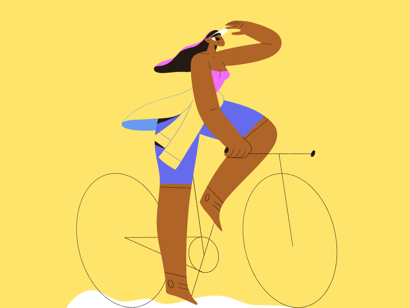 Cycling sport bike bicycle cycling cycle procreate people character ve.png