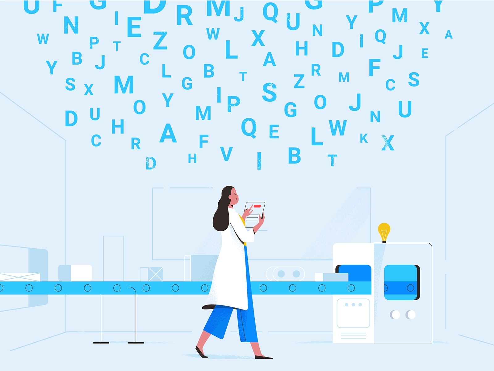 Factory letters factory character explainer girl texture characters sh.webp