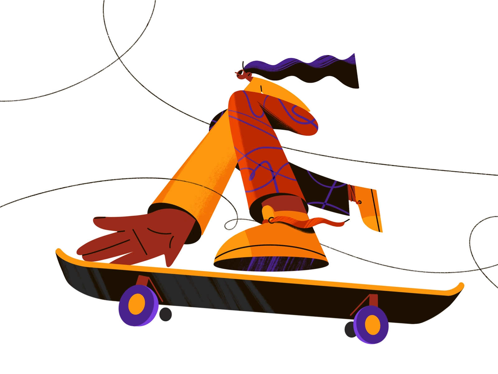 Skateboard person procreate skateboard sport ui design girl texture ch.webp