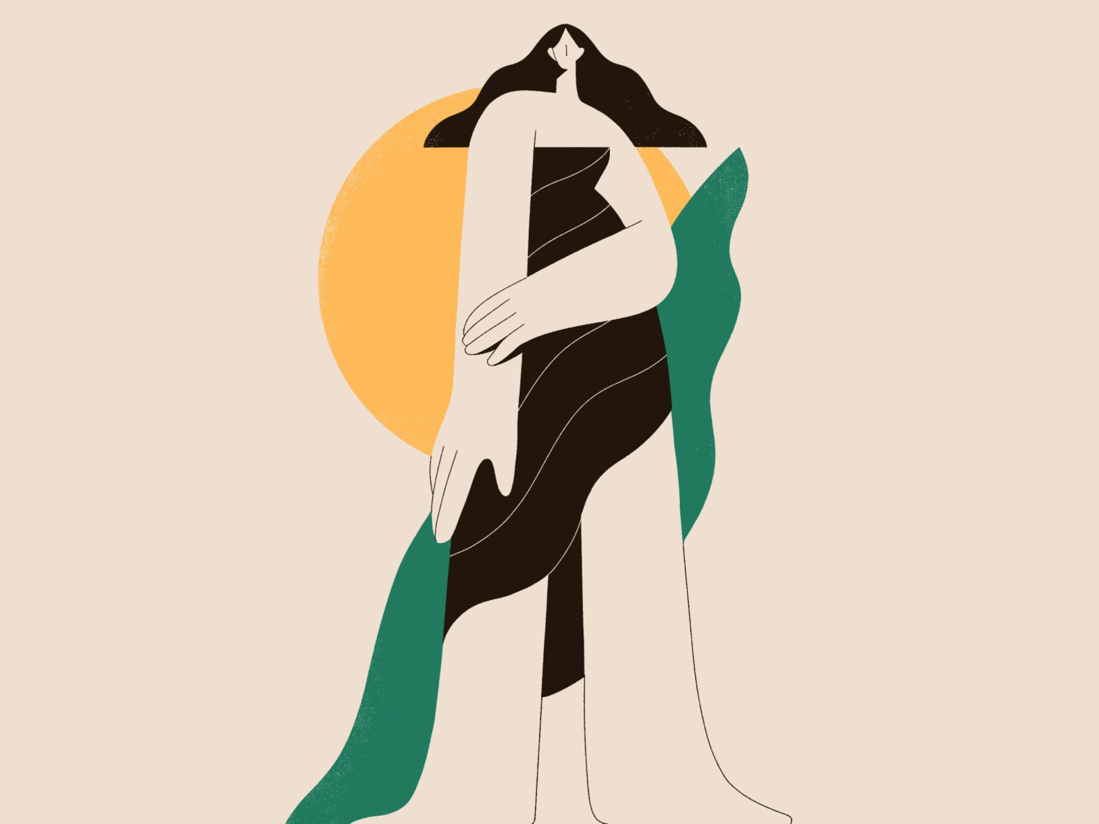 The earth people illustration geometric geometry dress nature sun peop.webp