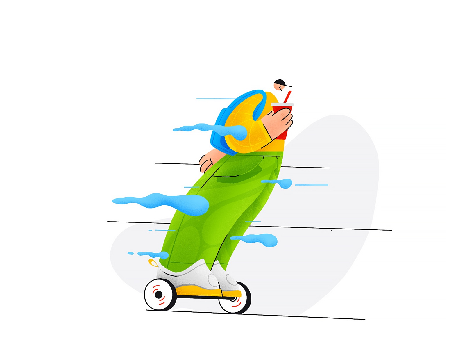Guy on a gyro character design lineart texture illustration.jpg