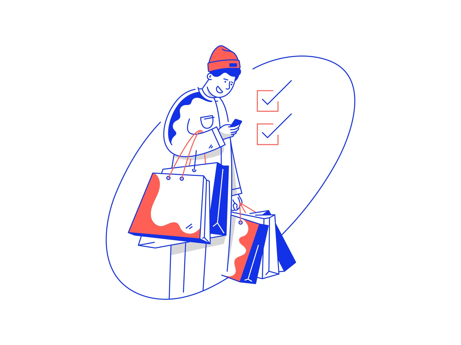 Christmas illustration 11 bags man design lineart illustration.jpg
