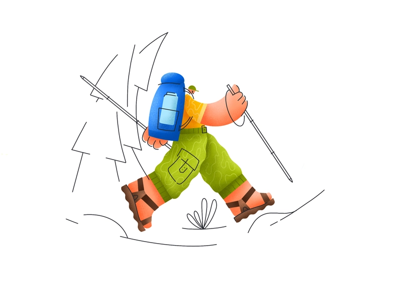 Hiking hiking texture design lineart illustration.webp