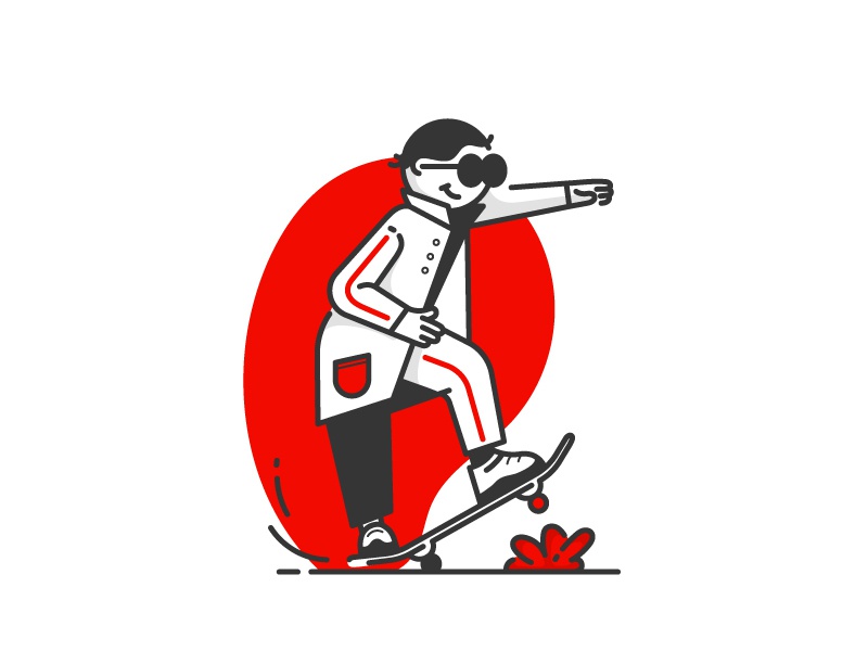 Skateboarder man skateboarder design lineart illustration.jpg