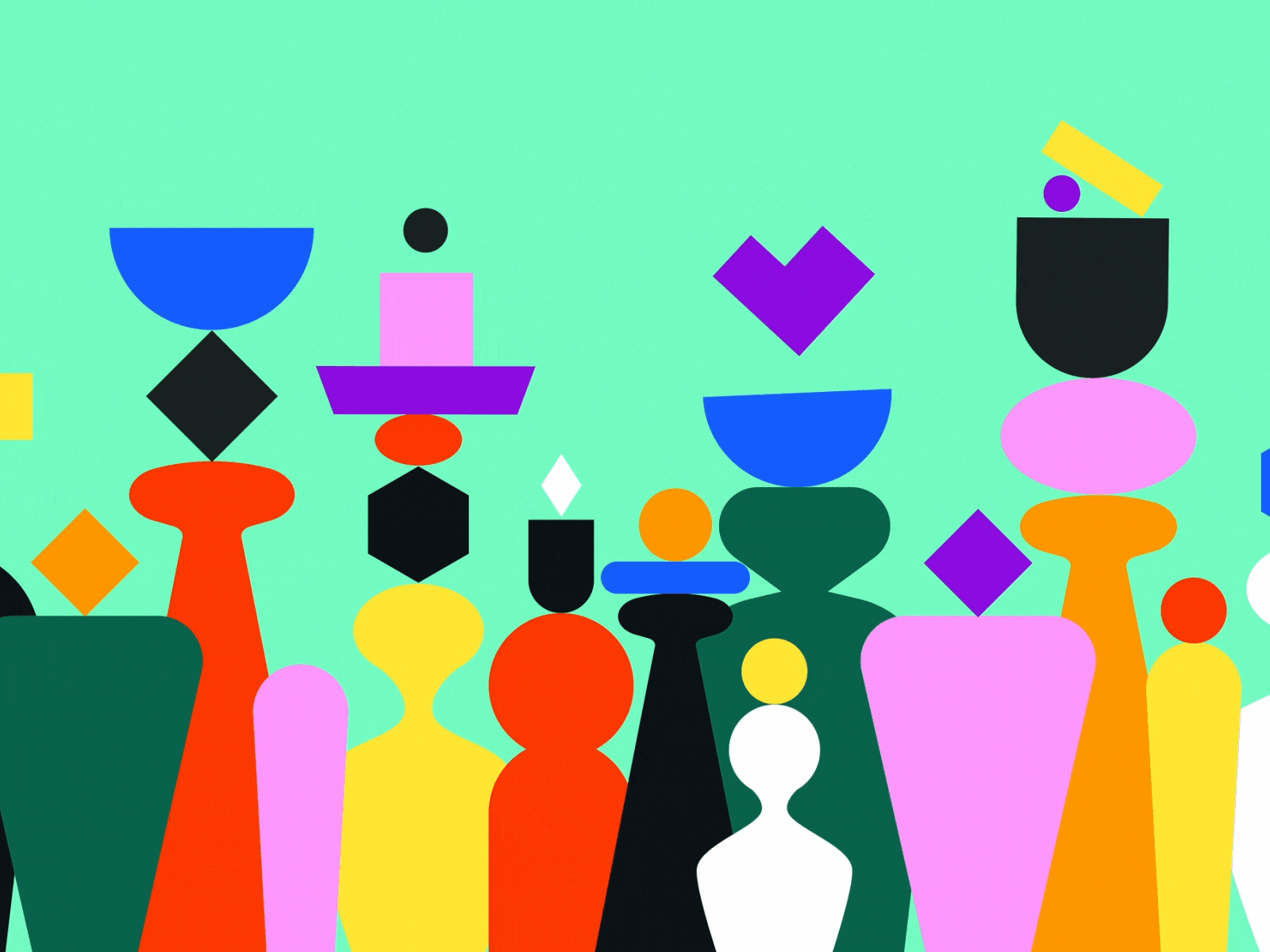 Colorful parade geometric party parade geometry abstract color charact.gif