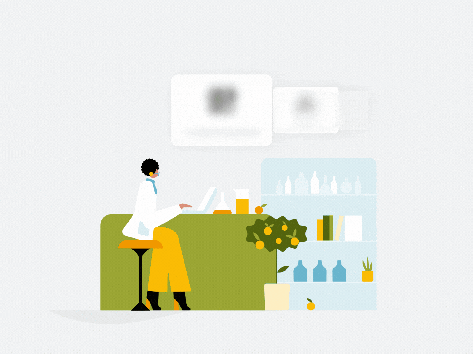 Pharmacy going online drugstore store digital nurse doctor lemon chara.gif