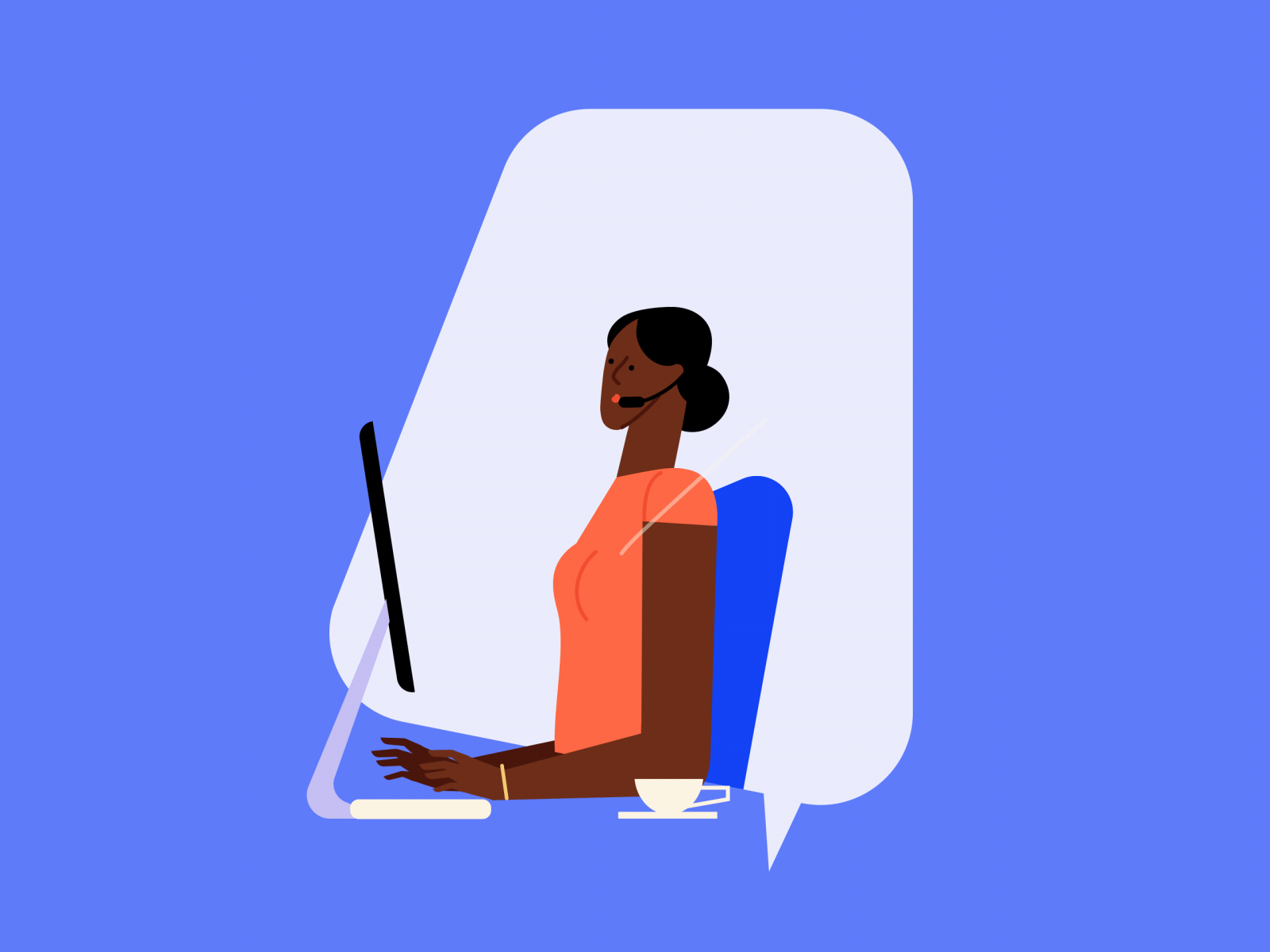 Customer care service 12 character animation talk girl customer care c.gif