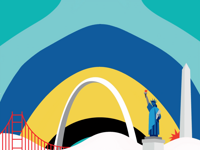CTIA 5G Spectrum vector contrast city color flat motion graphics motio.gif