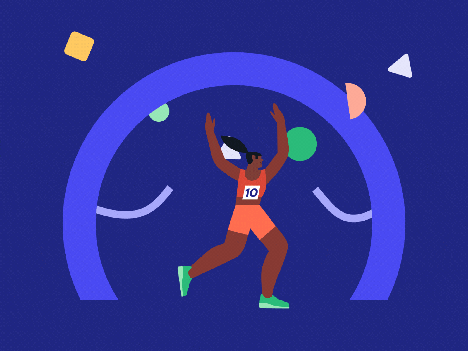 Celebration  illustration system active girl character design sport ru.gif