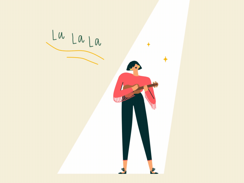 Singer party loop character motion graphics motion animation illustrat.gif