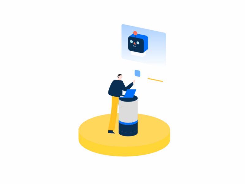 Bricsys bot robot ui design contrast abstract color vector character s.gif