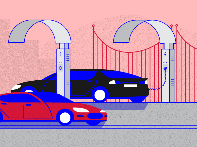 Electric car needs to be charged auto bridge pattern skyline city elec.png
