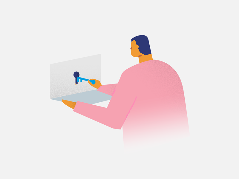 Internet Safety key screen shoulders lock character design illustrator.png