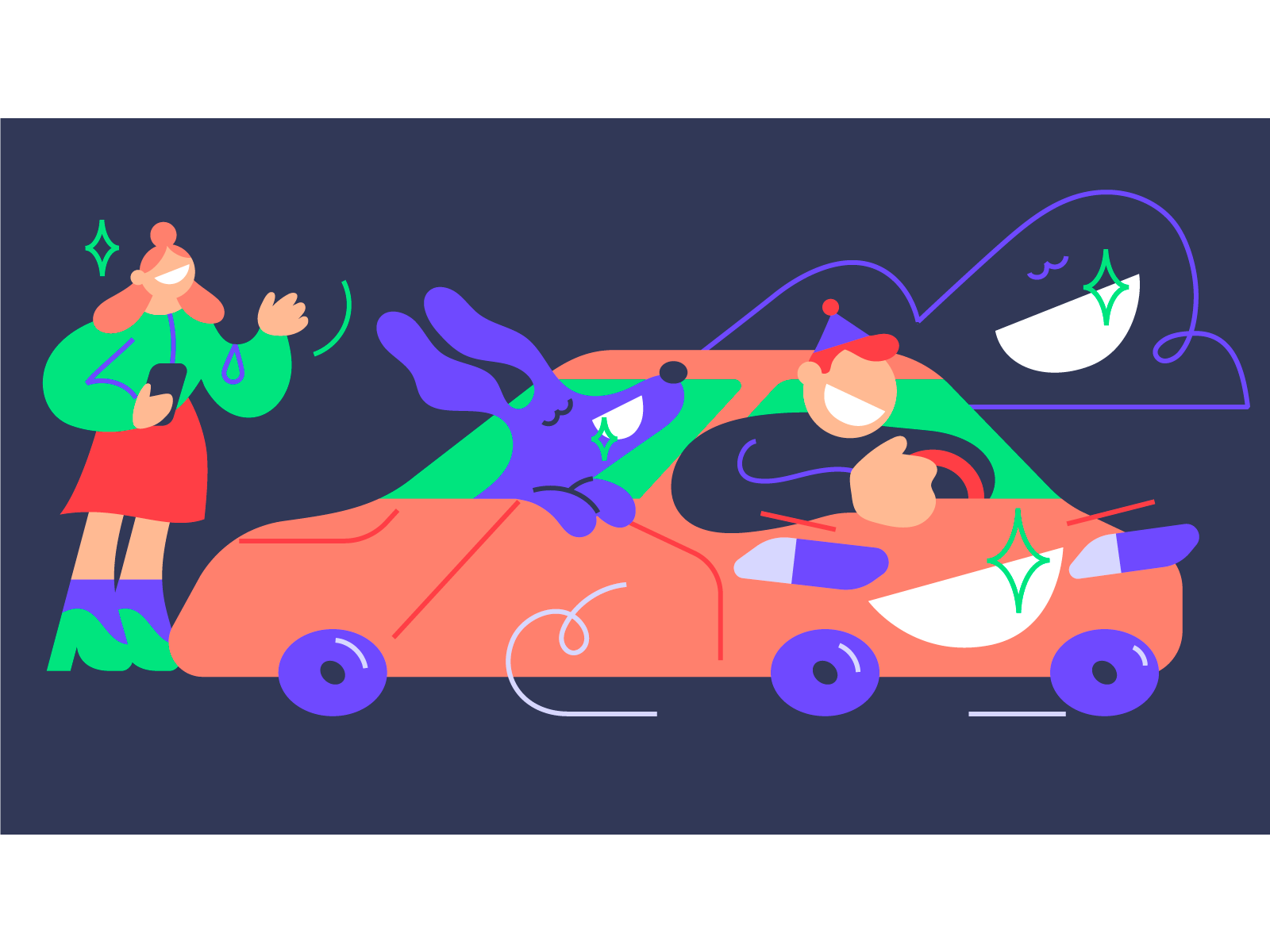 Dentist Day card car dog characterdesign smile dentist vector characte.png