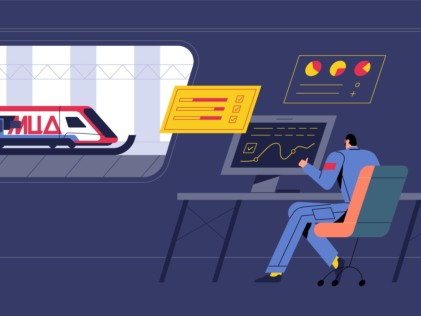 Well done! train design vector characterdesign character illustration.png