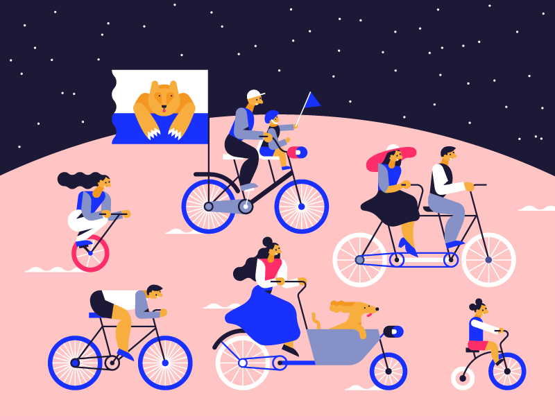 Night bike parade in Syktyvkar illustration dog syktyvkar bike.png