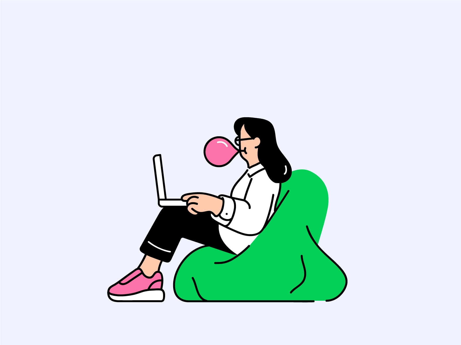 Work in progress bubble gum office vector characterdesign illo charact.webp