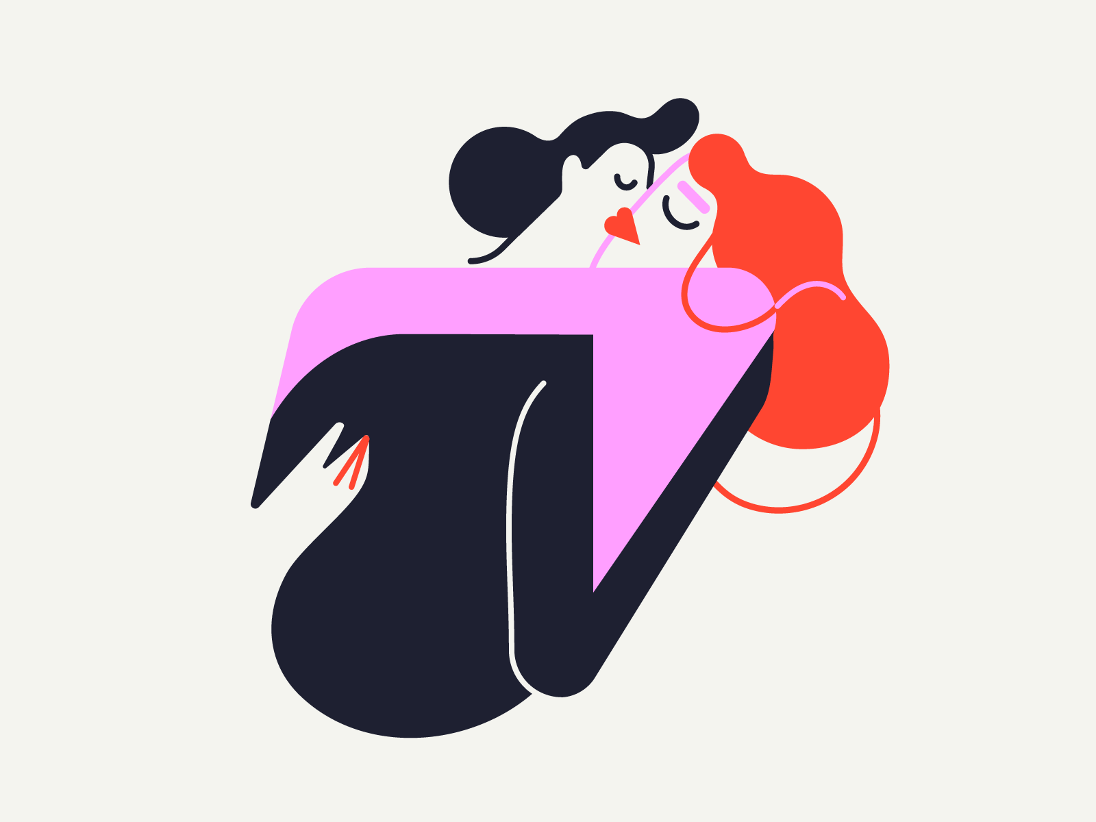 Maybe Love girl illo santvalentinesday lines hug couple love color vec.png