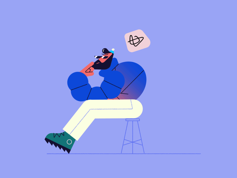 Thinker  thoughts characterdesign character motion design animation il.gif