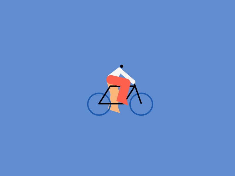 Cyclist motion graphics motion cyclist bike design color illustration.gif